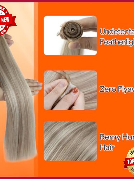 18 Inch Human Hair Extensions, Remy Hair, Hand Tied Weft, Lightweight